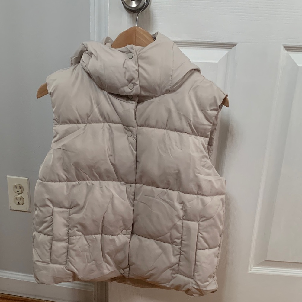 Girls Cream Puffer Vest